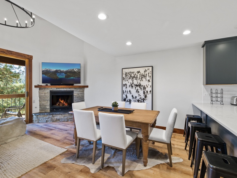 Open concept living room and dining area