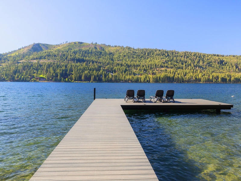 Private dock with lounge chairs for four