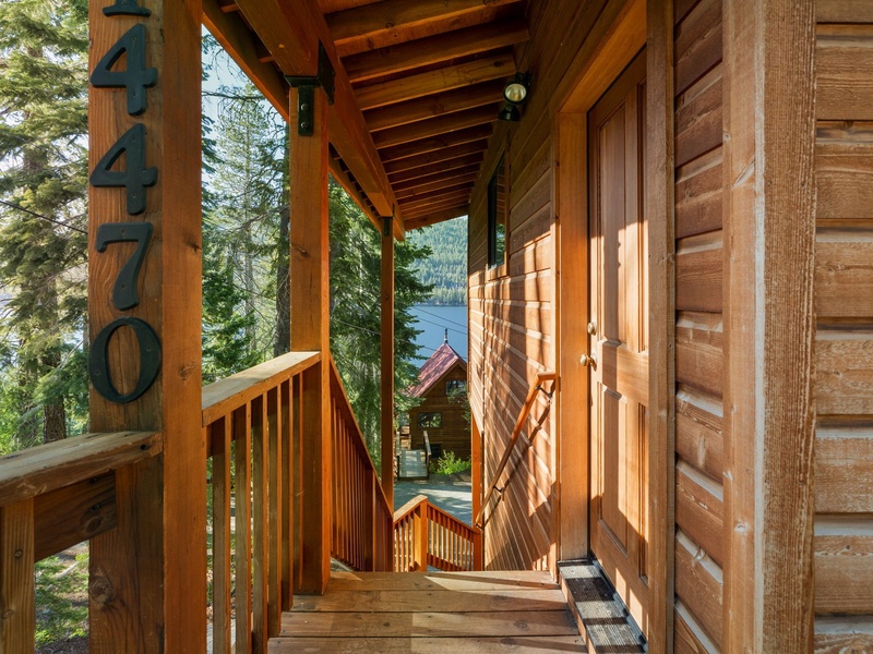 View down to the home from the property's garage