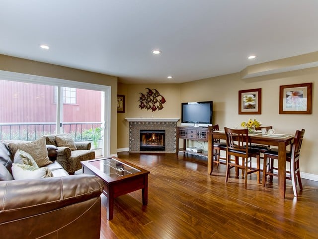 Informal dining area is in the living room.