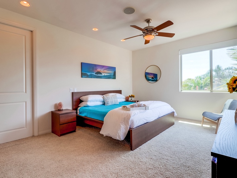 Master bedroom with king bed.