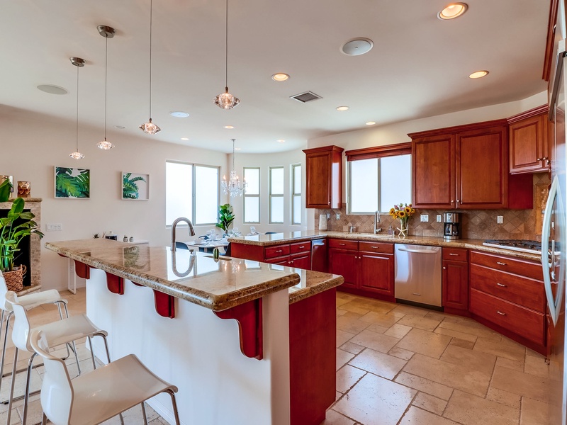 Large, upgraded kitchen.