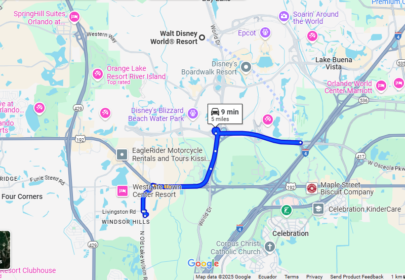 Located 8 minutes from Walt Disney World Resort (travel times may vary due to traffic).