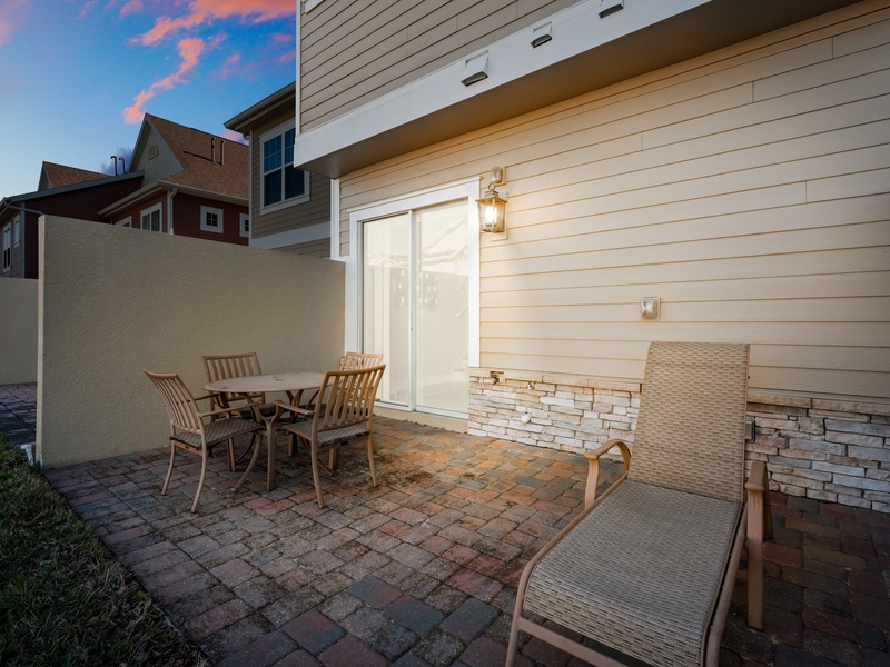 Enjoy the beautiful Florida sunsets, outside by the patio.