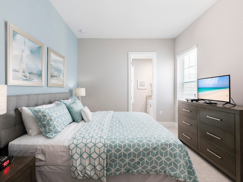 Each bedroom comes with its own TV and private bathroom for your convenience.