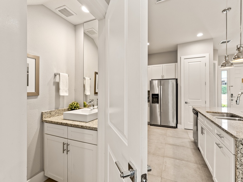 One half bathroom in the common area for added convenience.