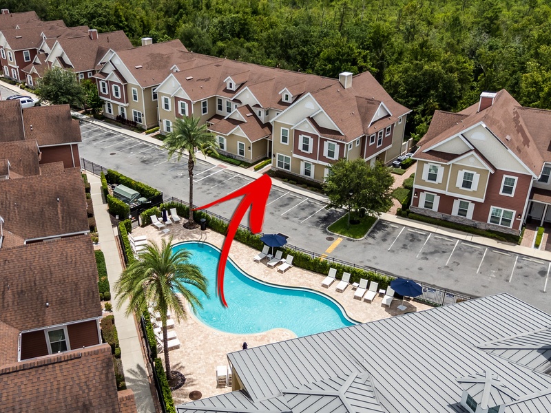 The home is located directly in front of the pool and other common areas within Summerville Resort.