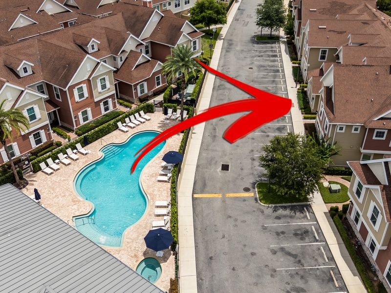 The home is located directly in front of the pool and other common areas within Summerville Resort.