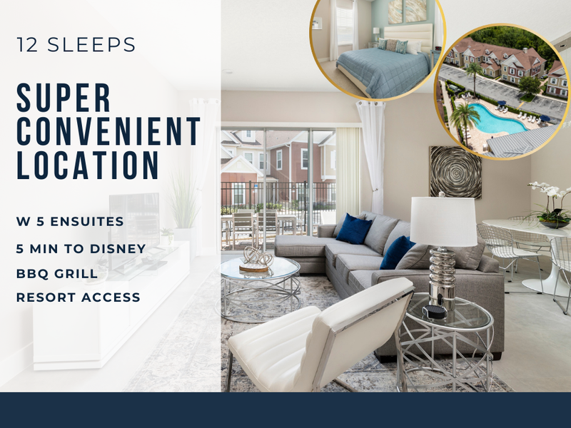 Stay in a 6-ensuite house at 5 miles from Orlando's top attractions.