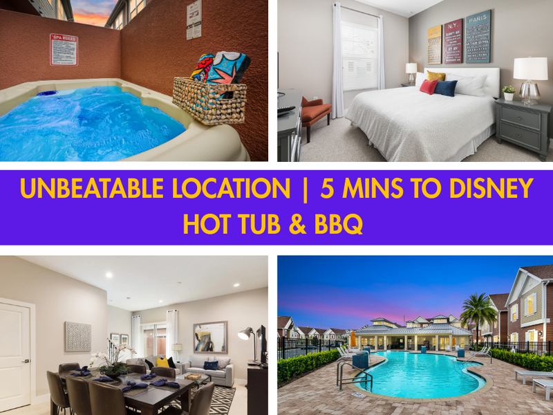 Stay in one of the closest resorts to Disney! With a private Hot tub, BBQ grill and Resort Access!