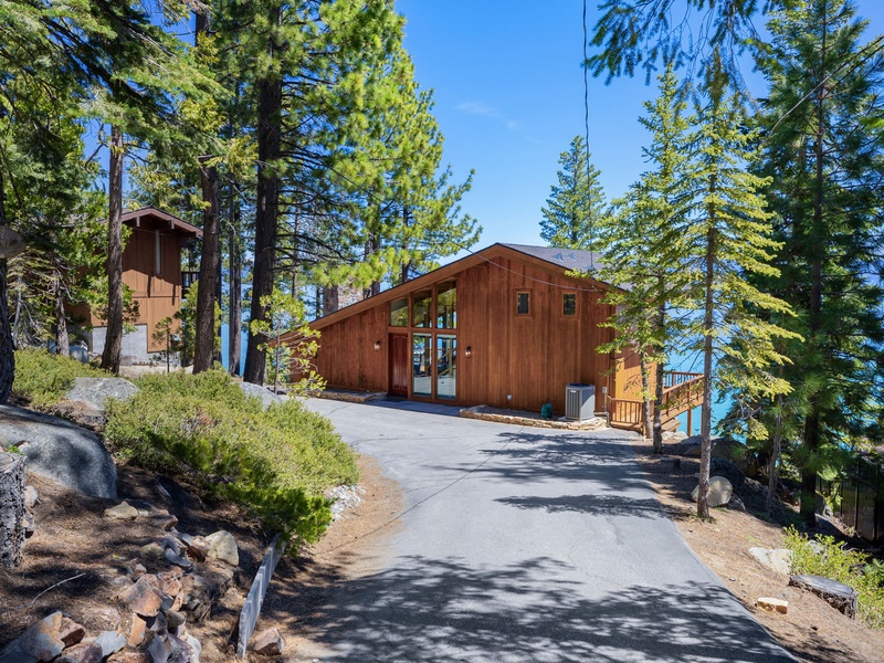 View of the home from the street with ample parking