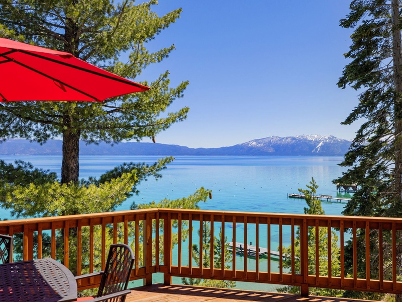 Gorgeous 180º views of Rubicon Bay and Heavenly Ski Resort