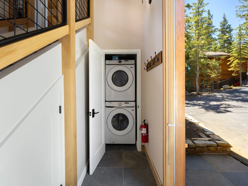 Enjoy a full sized washer and dryer