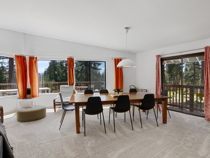 Enjoy dining with a forest views