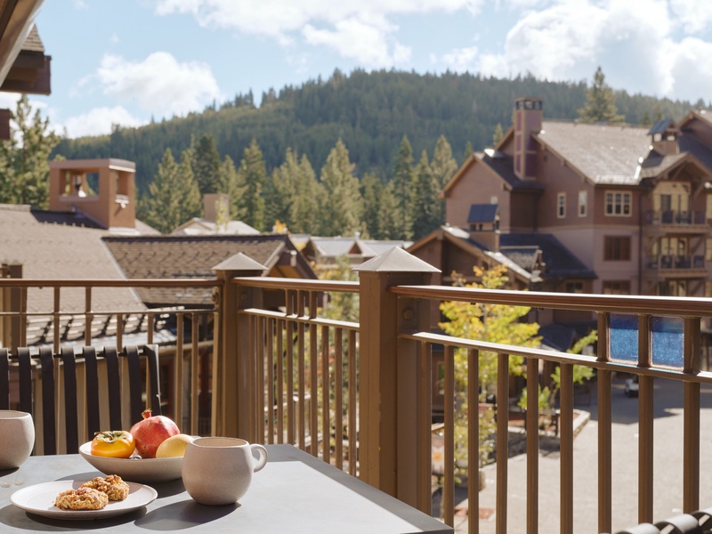 Enjoy breakfast on the balcony