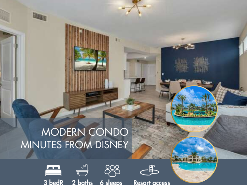 3-bedroom, 2-bathroom condo at Storey Lake Resort with access to resort amenities.