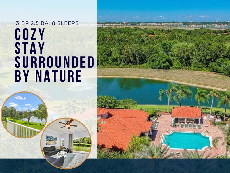 Stay nestled just minutes from Walt Disney World, surrounded by natural beauty and resort-style amenities!