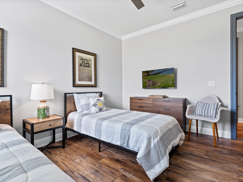 Each room comes with its own TV.