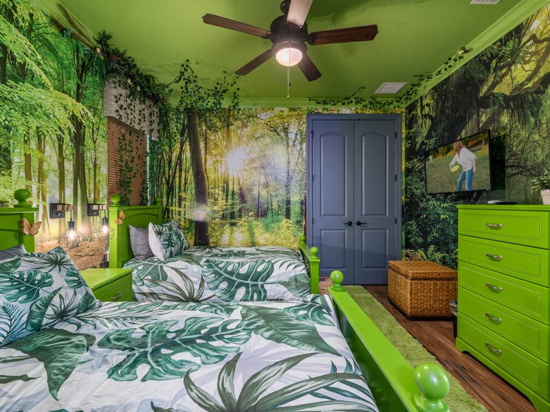 Surround yourself with the vibrant colors of the rainforest.