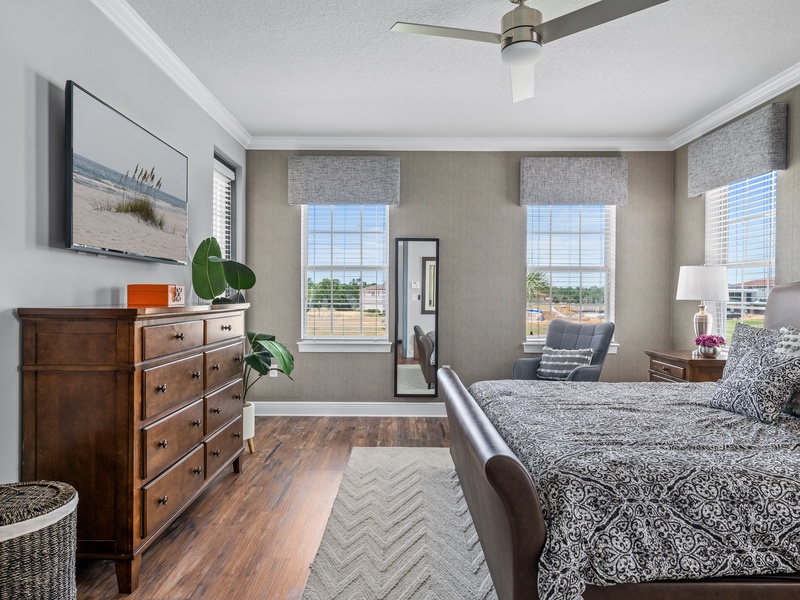 Flat-screen TV in each bedroom for relaxing entertainment.