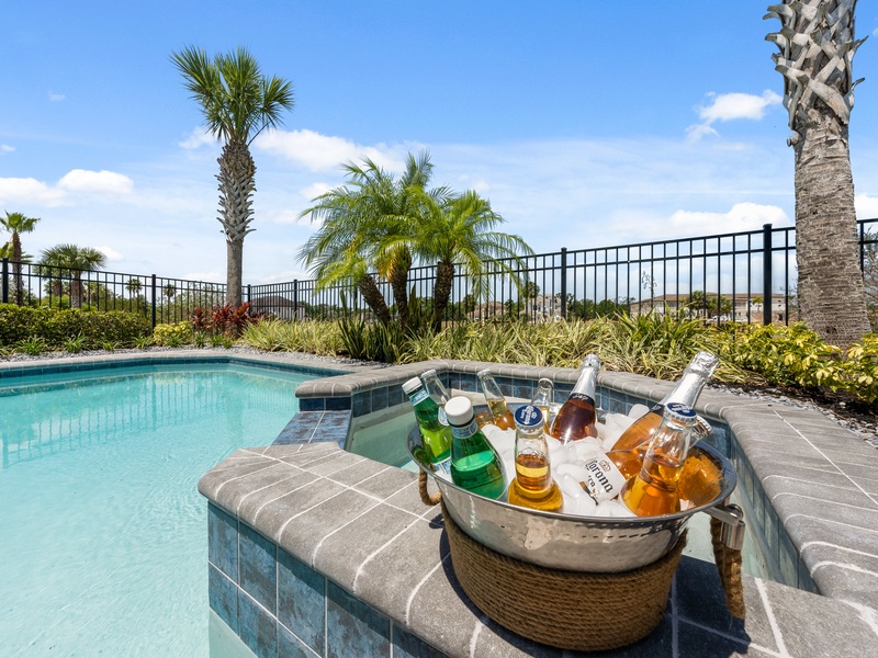 Relax and dine by the pool in style, with beautiful views and plenty of space for outdoor fun.