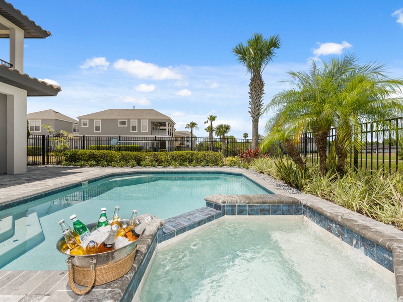 Take a dip in the pool while basking in the sun.