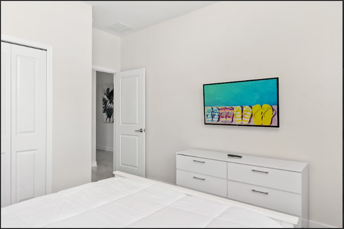 Each bedroom is equipped with its own TV for your convenience.