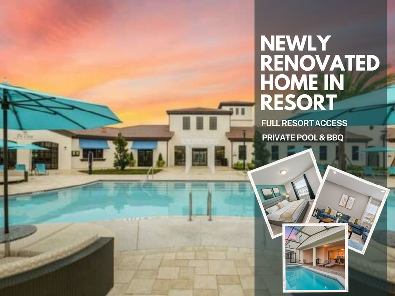 Enjoy your holidays in our newly renovated 6br, 4.5ba home with private pool, BBQ, game room and resort access.