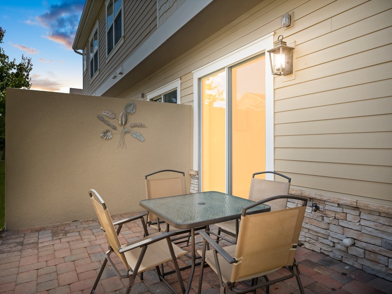 Enjoy relaxing evenings on the patio, taking in Florida's fresh evening breeze.