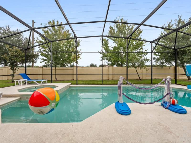 Enjoy the beautiful Florida weather by the pool, and catch a game of water volleyball or basketball.