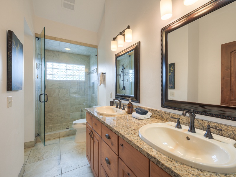 Primary Bedroom's ensuite (Level 3):  walk-in shower, two vanities, soaking tub