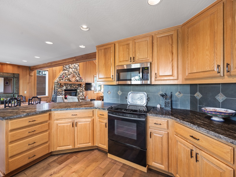 Generous open kitchen