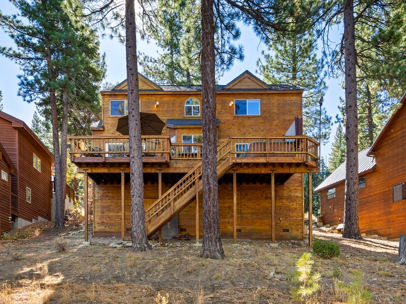 Back view of the home's exterior