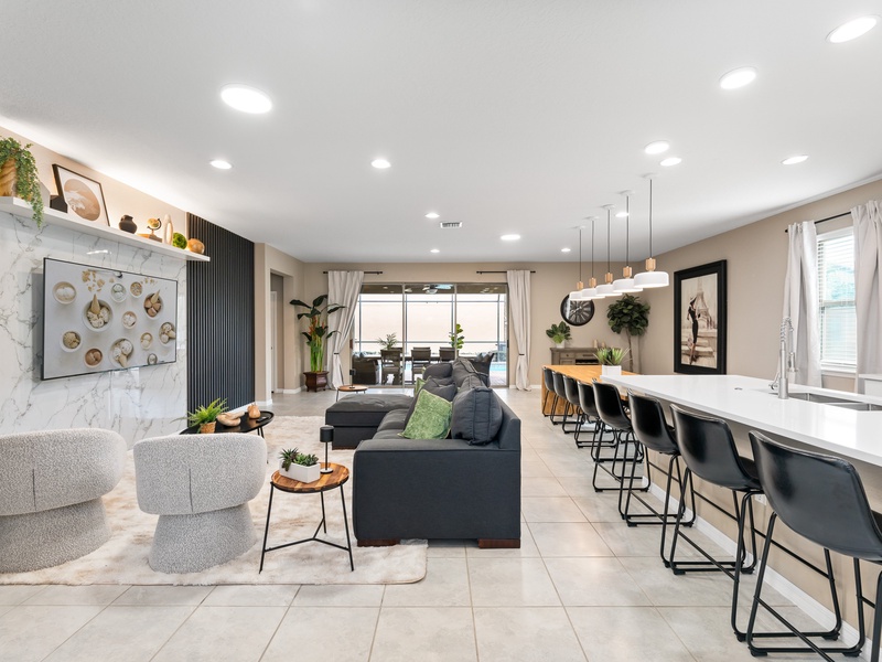 Stylish, modern open-concept spaces perfect for enjoying holidays with friends and family.
