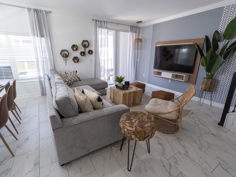 Open-concept spaces, ideal for spending time with family and friends.
