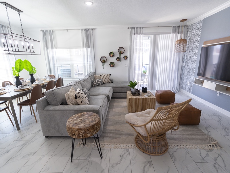 Open-concept spaces, ideal for spending time with family and friends.