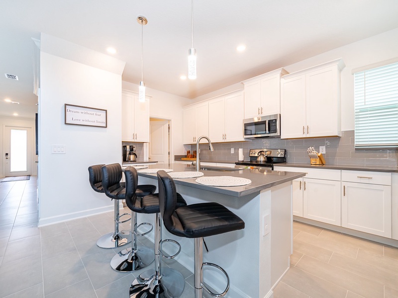 Our kitchens are fully equipped with all the appliances you need to prepare your meals for the day.