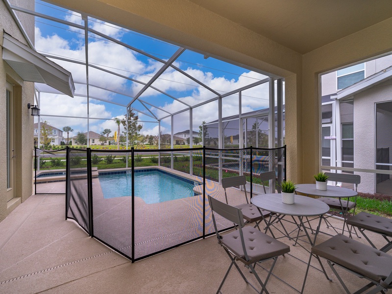 Relax on the patio, take a dip in the pool, and enjoy the sun lounge for the ultimate outdoor retreat.