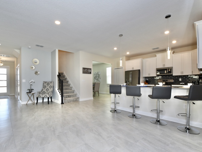 The home's open-concept layout is perfect for groups and families.