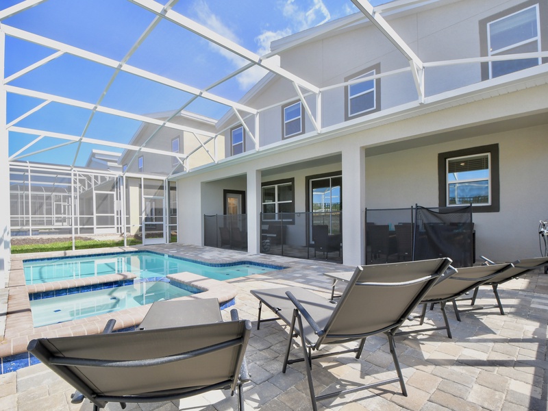 Soak up the beautiful Florida sunshine by your private pool.