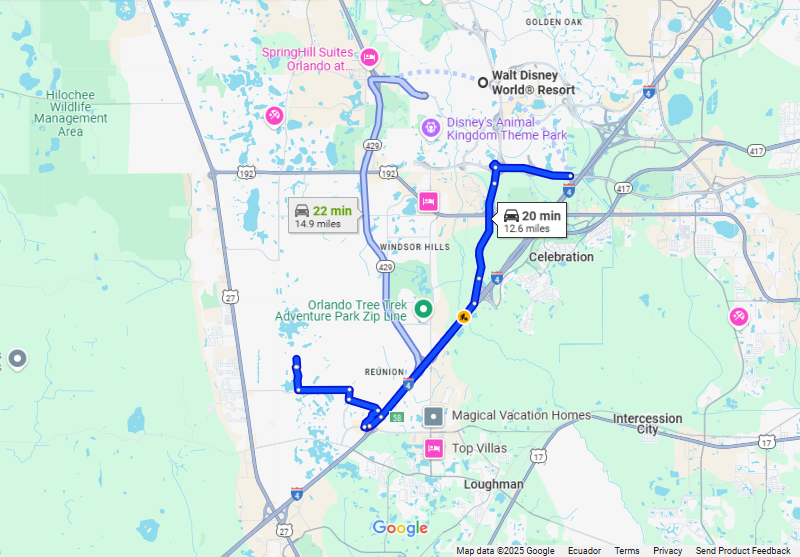 Located at a 20-minute drive from Orlando's most popular attractions.