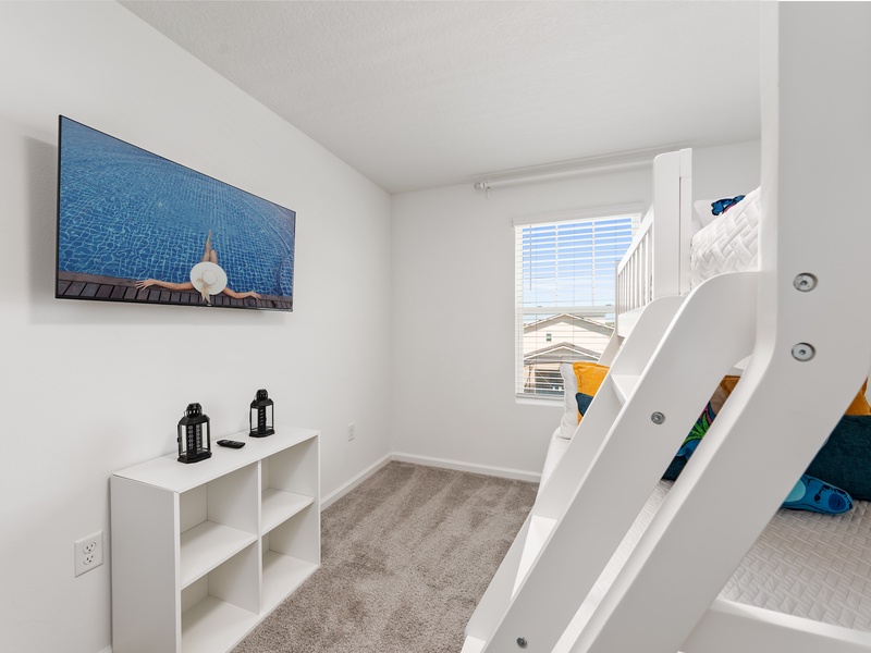 Each bedroom comes with its own TV and closet space for your convenience.