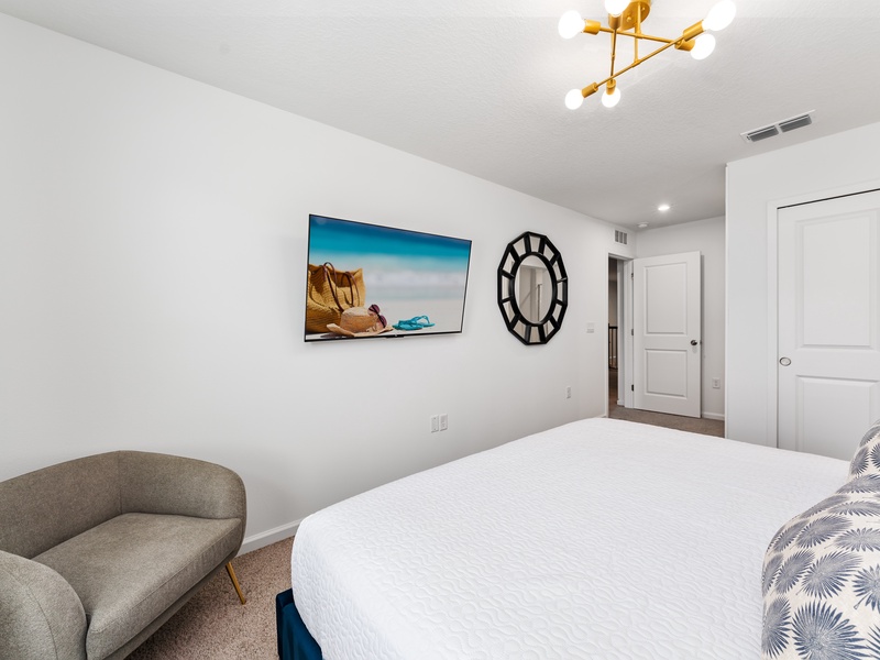 Each bedroom comes with its own TV and closet space for your convenience.