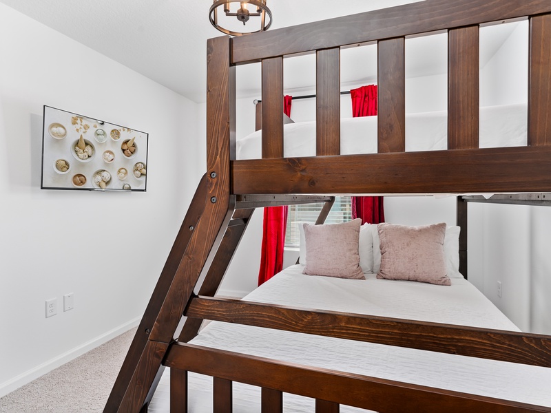 Each bedroom comes with its own TV and closet space for your convenience.
