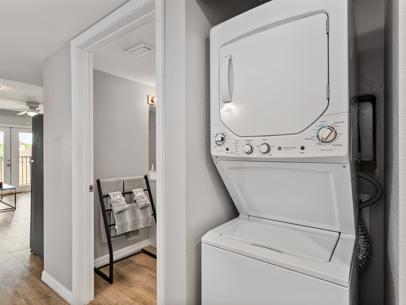Need to do laundry? A washer and dryer are available in the unit.