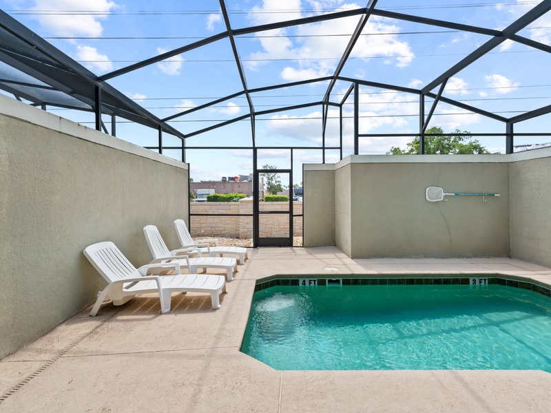Enjoy the Florida weather while sunbathing by the pool.