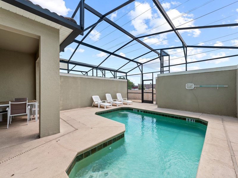 Dive into relaxation with your own private pool, perfect for cooling off under the Florida sun.