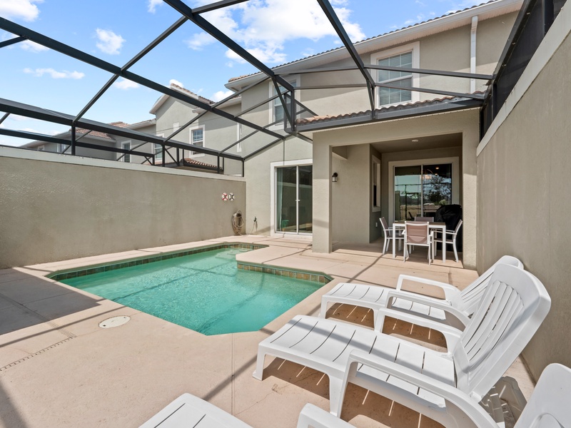 Enjoy the Florida weather while sunbathing by the pool.