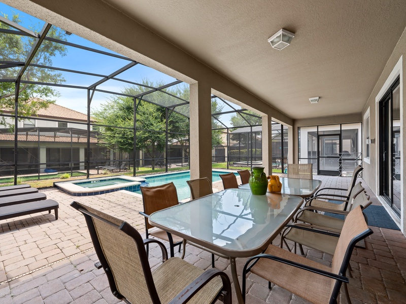 Dine al fresco with your own BBQ grill,  private pool and spa just steps away.