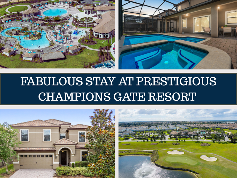 Stay in our 9-bedroom, 5-bath home at Champions Gate Resort, enjoy a private pool and full access to resort amenities!